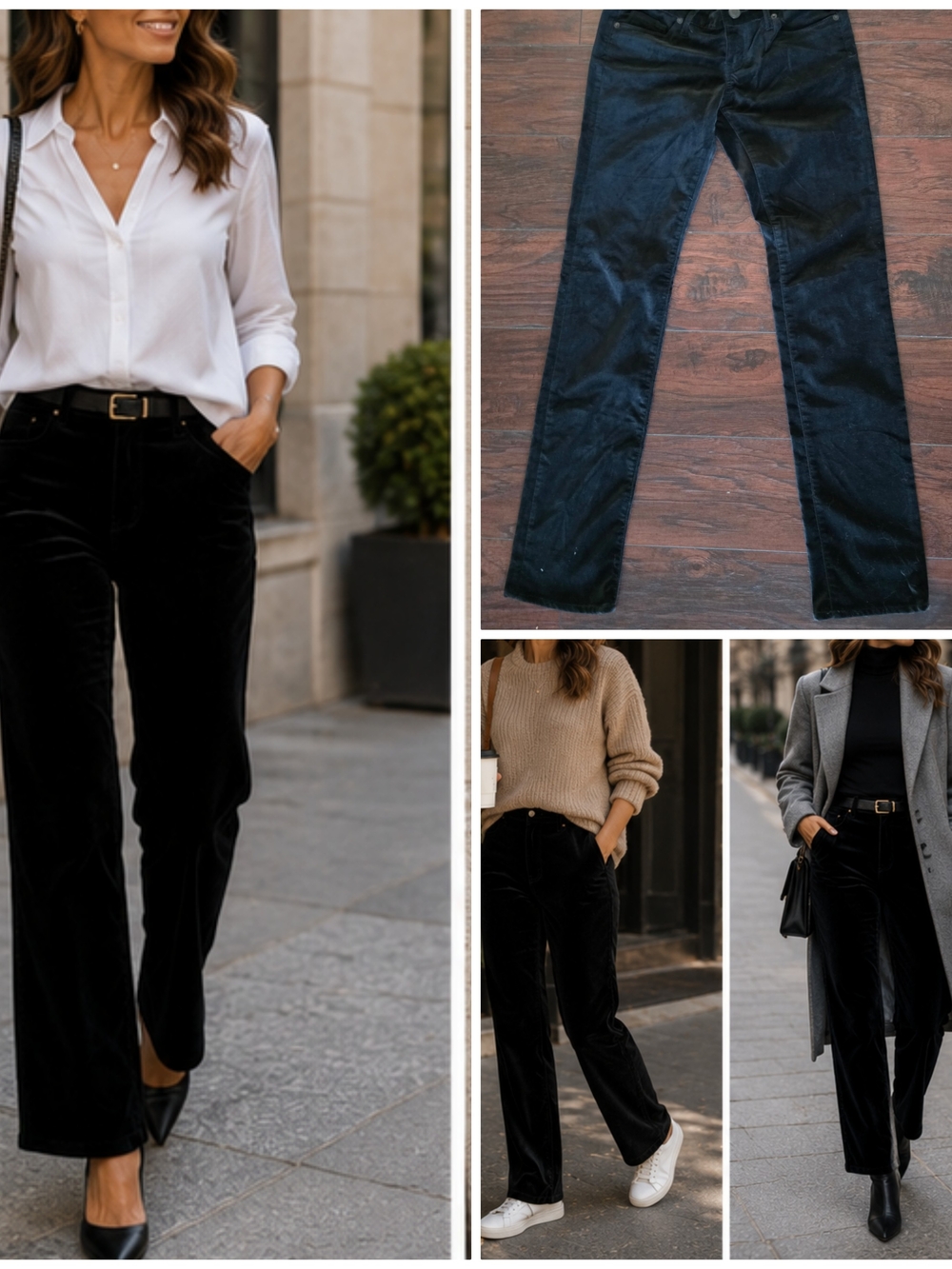 Express Black Velvet Straight-Leg Pants/Jeans ♡●